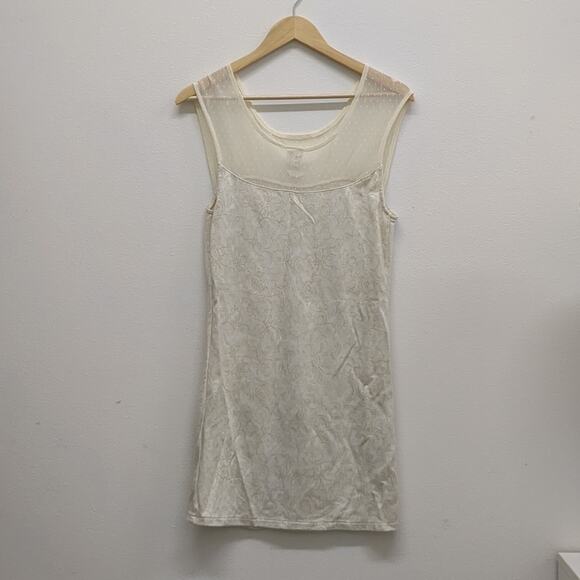 Free People white sheer top mini dress size Large - Picture 4 of 6